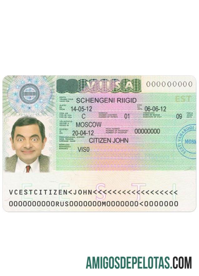 ESTÔNIA Visto Schengen exemplo real